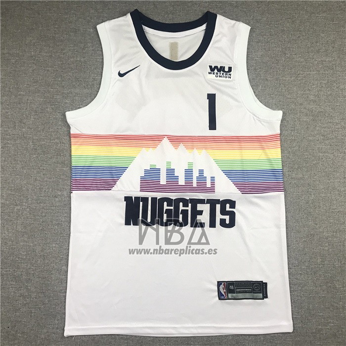 Camiseta Denver Nuggets Michael Porter JR. NO 1 Ciudad Blanco